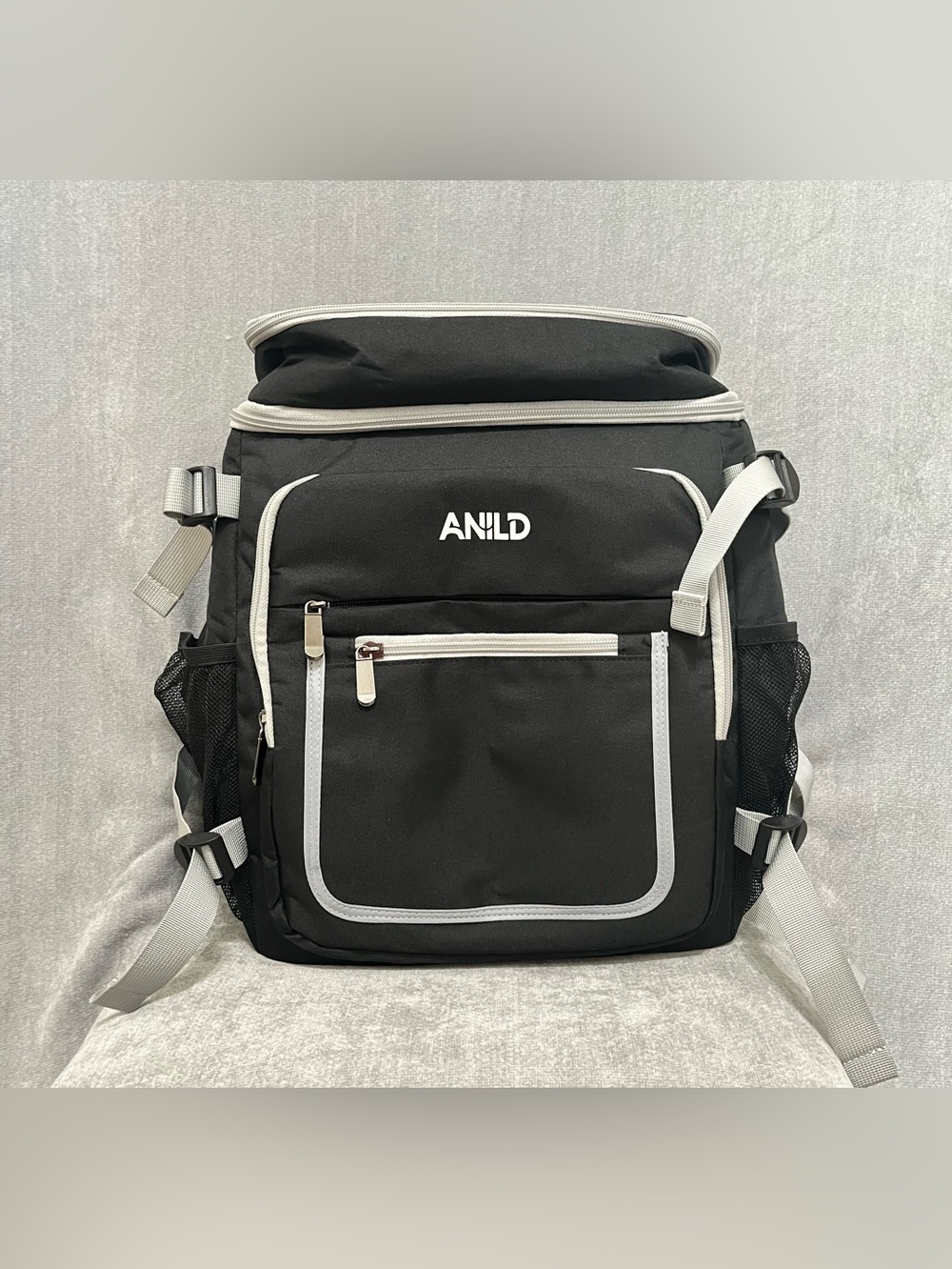 ANILD Black and Gray Insulated Travel Cooler Backpack Bag